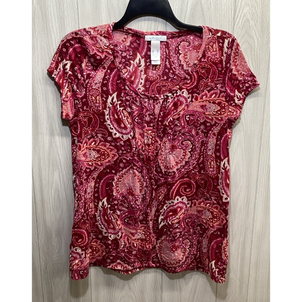 Women's Long Sleeve Paisley Tee - Red